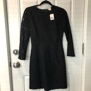 Never worn J.Crew black long sleeve lace dress